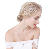 Maxbell Handmade Bridal Hair Accessories Hair Comb with Rhinestone Wedding Hair Comb - Aladdin Shoppers