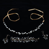 Maxbell One Set Bridal Hand Chain Hair Band Eardrop Wedding Party Accessories - Aladdin Shoppers