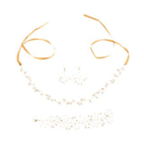 Maxbell One Set Bridal Hand Chain Hair Band Eardrop Wedding Party Accessories - Aladdin Shoppers