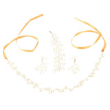 Maxbell One Set Bridal Hand Chain Hair Band Eardrop Wedding Party Accessories - Aladdin Shoppers