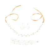 Maxbell One Set Bridal Hand Chain Hair Band Eardrop Wedding Party Accessories - Aladdin Shoppers