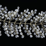 Maxbell Handmade Bridal HairBand with Rhinestone and Pearls Wedding Accessory Gold - Aladdin Shoppers