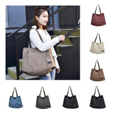 Fashion Women Cotton Canvas Handbags Shoulder Bags Totes Purses White