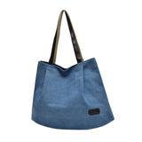 Fashion Women Cotton Canvas Handbags Shoulder Bags Totes Purses Blue