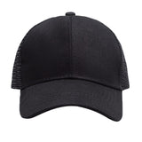 Women Ponytail Baseball Cap Messy Summer Mesh Caps Hip Hop Hat Black