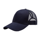 Women Ponytail Baseball Cap Messy Summer Mesh Caps Hip Hop Hat Navy Blue