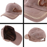 Unisex Washed Twill Cotton Baseball Cap Vintage Adjustable Dad Hat Brown