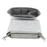 2Pieces Felt Zipper Handbag Insert Purse Cosmetic Makeup Organizer Light Gray