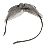 Maxbell Girls Sweet Bunny Silk Tulle Leather Knot Bow knotted Hair Hoop Black - Aladdin Shoppers