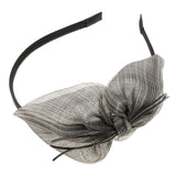 Maxbell Girls Sweet Bunny Silk Tulle Leather Knot Bow knotted Hair Hoop Black - Aladdin Shoppers