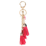 Women Girls Kids Tassel Key Chain Car Key Ring Accessory Bag Decor Pendant Rose