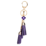 Women Girls Kids Tassel Key Chain Car Key Ring Accessory Bag Decor Pendant Purple