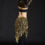 Women's Mermaid Belly Dance Scarf Mermaid Sequins Mesh Triangle Hip Scarf Gold