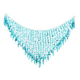 Women's Mermaid Belly Dance Scarf Mermaid Sequins Mesh Triangle Hip Scarf Blue