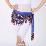 Women's Sequins Beads Belly Dance Skirt Hip Scarf Waistband Belt Black