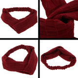 Women's Elastic Turban Twisted Knotted Hair Band for Any Occasions Wine Red