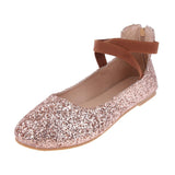 Women's Suede Dolly Shoes Round Toe Ballerina Ballet Flats Shoes 41 Gold