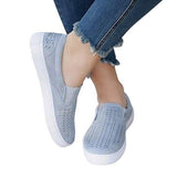 Maxbell Women Casual Hollow Canvas Loafer Flats SlipOn Walking Shoes Sneaker 41 Blue - Aladdin Shoppers