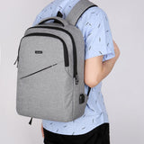 Maxbell Business Laptop Backpack Computer School Bag with USB Charging Port Gray - Aladdin Shoppers
