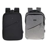 Maxbell Business Laptop Backpack Computer School Bag with USB Charging Port Gray - Aladdin Shoppers