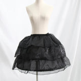 Women's 3 Hoop Wedding Ball Gown Bone Crinoline Petticoat Underskirt Black