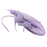 Womens Bridal Feather Fascinator Cocktail Party Hats Headpieces Headband Purple