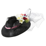 Womens Wedding Bridal 1920s Veil Fascinator Hats Headpieces Hair Clip Black