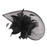 Maxbell Women's Vintage Flower Feather Mesh Net Fascinator Hair Clip Hat Party Black - Aladdin Shoppers