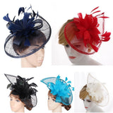 Maxbell Women's Vintage Flower Feather Mesh Net Fascinator Hair Clip Hat Party Black - Aladdin Shoppers
