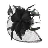 Maxbell Women's Vintage Flower Feather Mesh Net Fascinator Hair Clip Hat Party Black - Aladdin Shoppers