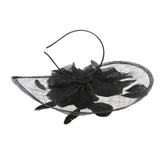 Maxbell Women's Vintage Flower Feather Mesh Net Fascinator Hair Clip Hat Party Black - Aladdin Shoppers