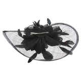 Maxbell Women's Vintage Flower Feather Mesh Net Fascinator Hair Clip Hat Party Black - Aladdin Shoppers