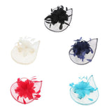 Maxbell Women's Vintage Flower Feather Mesh Net Fascinator Hair Clip Hat Party Black - Aladdin Shoppers