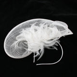 Women Hair Clip Fascinator Headpieces Wedding Bridal Hair Accessory White