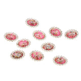 10 Pieces DIY Resin Button Flatback Craft Embellishment 17mm Rose Red