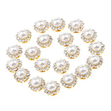 20 Pieces Faux Pearl Buttons Rhinestone Embellishments Flatback for DIY 12mm