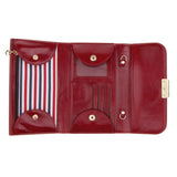 Women PU Leather Clutch Wallet Purse Evening Cross Body Handbag Wine red