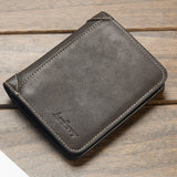 Men's Wallet PU Leather Wallet Trifold Wallet RFID Blocking 9.7x11.7cm Black