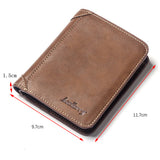 Men's Wallet PU Leather Wallet Trifold Wallet RFID Blocking 9.7x11.7cm Brown