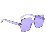 Retro Square Rimless Plastic Outdoor Sunglasses Men Purple