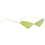 Vintage Anti-UV Mirrored Sunglasses Shades Metal Frame Glasses Eyewear Yellow