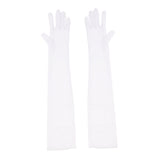 Women's Long 1920s Opera Gloves Evening Wedding Sun Block Elbow Gloves White