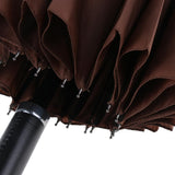 Maxbell Women Mens Extra Large Manual Business Golf Windproof Anti-UV Umbrella Coffee