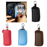 Maxbell Mens Key Holders Casual Bifold Genuine Cow Leather Key Bag Key Case Black