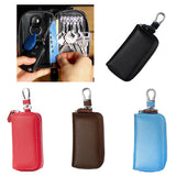Maxbell Mens Key Holders Casual Bifold Genuine Cow Leather Key Bag Key Case Black