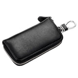Maxbell Mens Key Holders Casual Bifold Genuine Cow Leather Key Bag Key Case Black