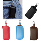 Maxbell Mens Key Holders Casual Bifold Genuine Cow Leather Key Bag Key Case Black