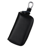 Maxbell Mens Key Holders Casual Bifold Genuine Cow Leather Key Bag Key Case Black