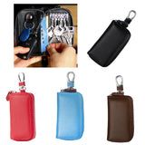 Maxbell Mens Key Holders Casual Bifold Genuine Cow Leather Key Bag Key Case Black