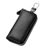 Maxbell Mens Key Holders Casual Bifold Genuine Cow Leather Key Bag Key Case Black